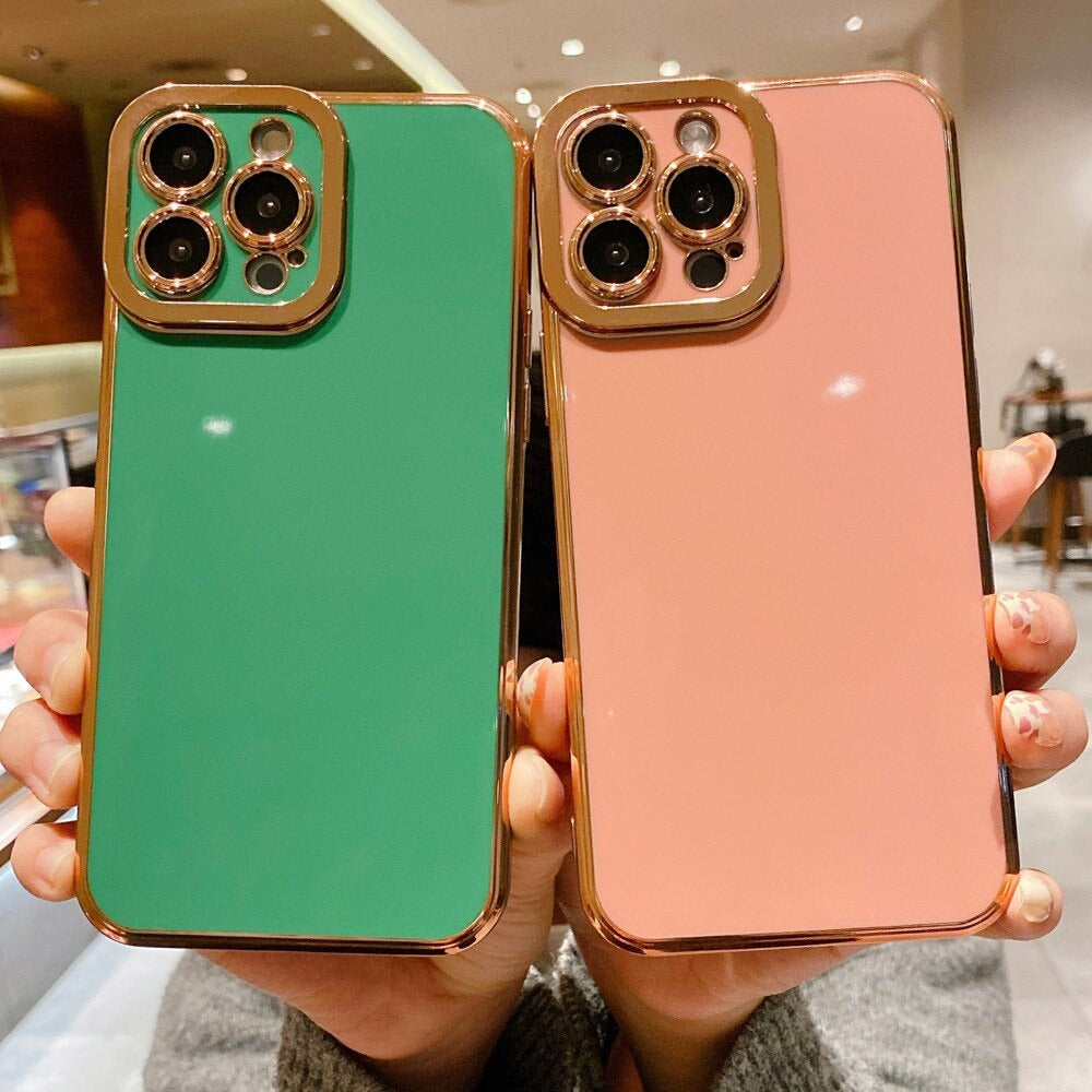 Anymob iPhone Case Peach Camera Protection Shell Bumper Mobile Cover iPhone 12 11 13 Pro Max XR XS Max X 7 8 Plus SE 2020 12 13Pro Compatible-Mobile Phone Cases-PEROZ Accessories