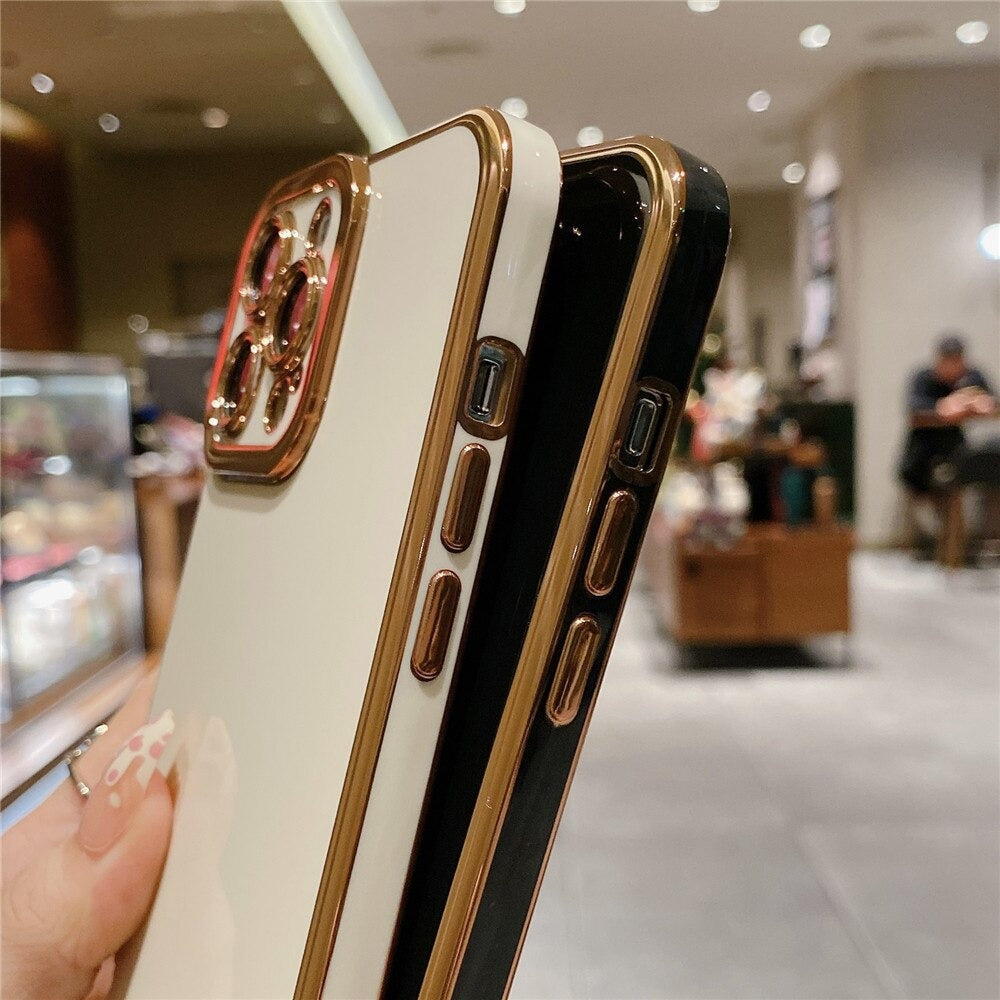 Anymob iPhone Case Beige Camera Protection Shell Bumper Mobile Cover iPhone 12 11 13 Pro Max XR XS Max X 7 8 Plus SE 2020 12 13Pro Compatible-Mobile Phone Cases-PEROZ Accessories