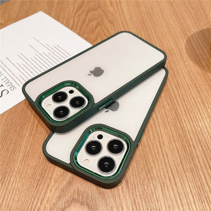 Anymob iPhone Case Army Green Ridge Transparent Metal Camera Protection Shockproof Armor Case iPhone13 12 11 Pro Max Compatible-Mobile Phone Cases-PEROZ Accessories