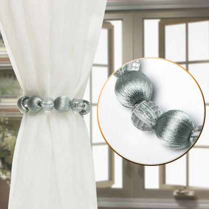 Anyhouz Curtain Tie Silver Bead Curtain Tieback Rope Curtain Home Accessories-Curtain Tie-PEROZ Accessories