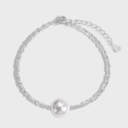 Anyco Bracelet Hypoallergenic S925 Sterling Silver bracelet Rhodium Plated Beaded Shell Pearl Pendant Bracelets for Women-Bracelets-PEROZ Accessories