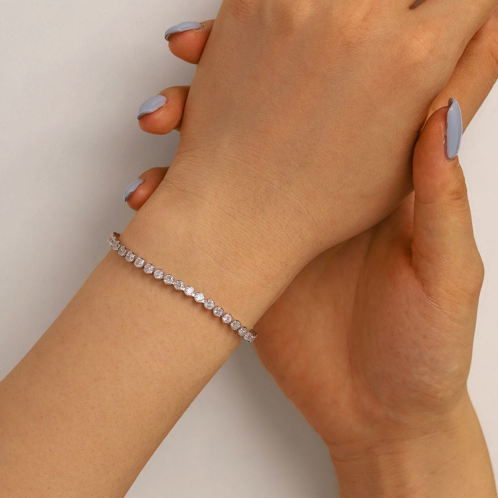 Anyco Bracelet Iced Out Jewelry Bracelets S925 Silver Cubic Zircon Paved Tennis Bracelets Women-Bracelets-PEROZ Accessories