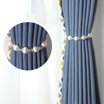 Anyhouz Curtain Tie Silver Bead Curtain Tieback Rope Curtain Home Accessories-Curtain Tie-PEROZ Accessories
