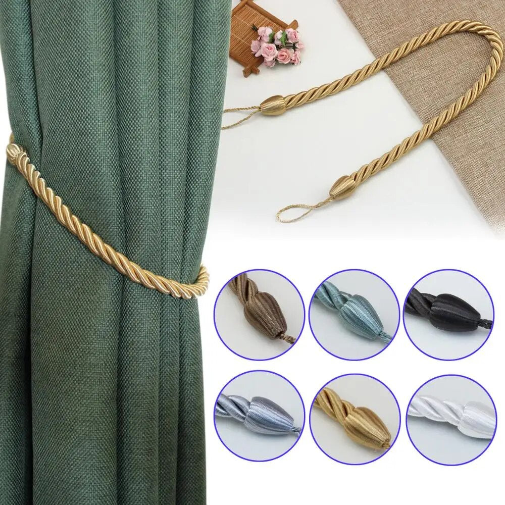 Anyhouz Curtain Tie Dark Brown Simple Curtain Tieback Handmade Rope Buckle Home Decor Curtains-Curtain Tie-PEROZ Accessories