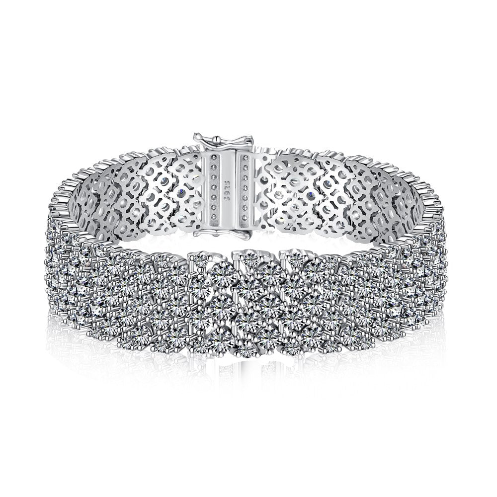 Anyco Bracelet Vintage Style 925 Sterling Silver Bracelet Cubic Zirconia Jewelry Bangles for Women-Bracelets-PEROZ Accessories