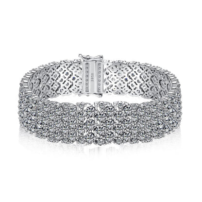 Anyco Bracelet Vintage Style 925 Sterling Silver Bracelet Cubic Zirconia Jewelry Bangles for Women-Bracelets-PEROZ Accessories