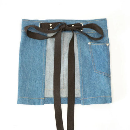 Anyhouz Kitchen Apron Accessories Blue Half Short Style Blue Denim Waist with Pockets Restaurant Waiters Waitress Chef-Aprons-PEROZ Accessories