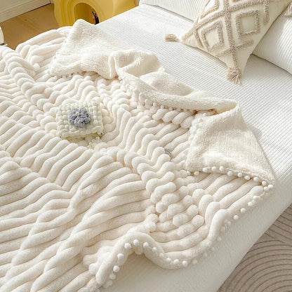 Anyhouz Blanket Deep Pink Tuscan Faux Rabbit Fur Autumn Winter Warm Wool Weighted Blanket Soft Cozy Warmth Sofa Blankets 120x150cm-Blankets-PEROZ Accessories