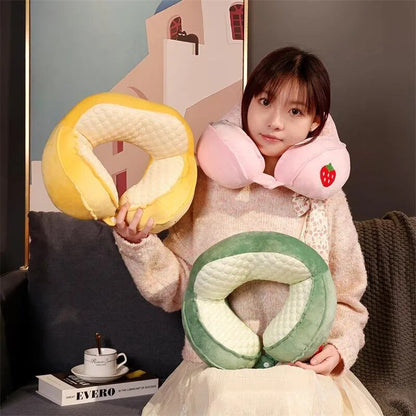 Anypack Neck Pillow Green Watermelon Travel U-shaped Cartoon Cute Comfortable Sleep Headrest-Neck Pillow-PEROZ Accessories