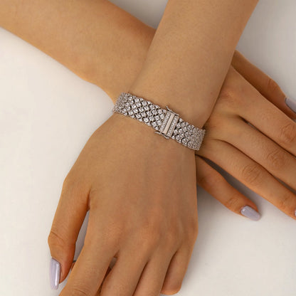 Anyco Bracelet Vintage Style 925 Sterling Silver Bracelet Cubic Zirconia Jewelry Bangles for Women-Bracelets-PEROZ Accessories