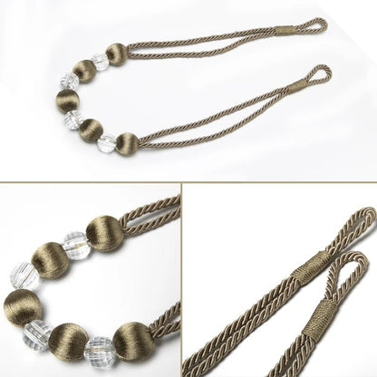 Anyhouz Curtain Tie Silver Bead Curtain Tieback Rope Curtain Home Accessories-Curtain Tie-PEROZ Accessories