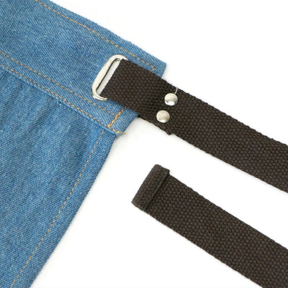 Anyhouz Kitchen Apron Accessories Blue Half Short Style Blue Denim Waist with Pockets Restaurant Waiters Waitress Chef-Aprons-PEROZ Accessories