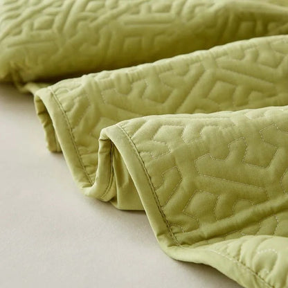Anyhouz Mattress Cover Green Twin Size Pure Cotton Soft Quilted Bed Sheet Anti-bacterial Protector Cover-Mattress Protectors-PEROZ Accessories