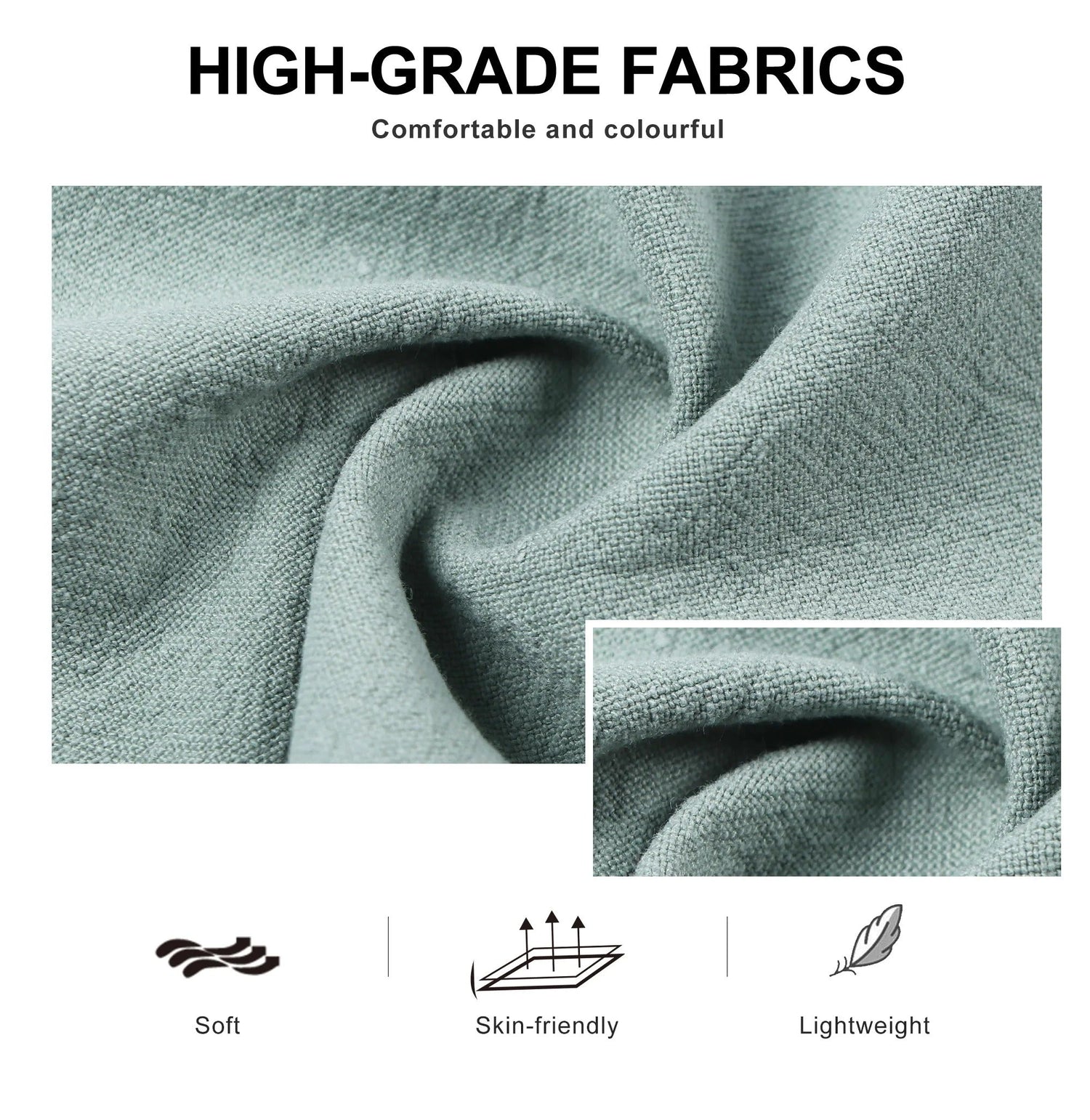 Anyhouz Kitchen Apron Green Cotton Linen Home Cleaning Garden Women Man Adjustable Neckband Dress Cafe Chef Cooking-Aprons-PEROZ Accessories
