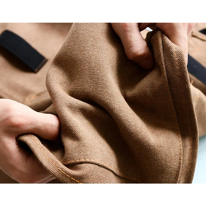 Anyhouz Gardening Apron Brown Denim Canvas Outdoor Work Home Gardener Carpentry Carving Barbecue Men and Women Work Clothes-Aprons-PEROZ Accessories