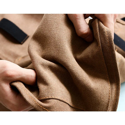 Anyhouz Gardening Apron Brown Denim Canvas Outdoor Work Home Gardener Carpentry Carving Barbecue Men and Women Work Clothes-Aprons-PEROZ Accessories