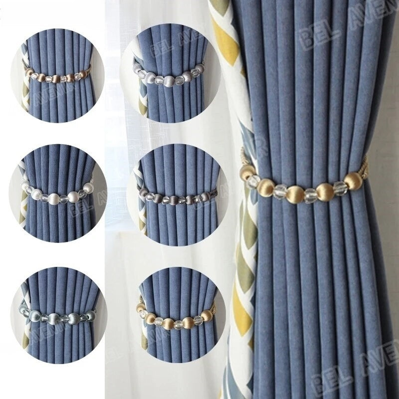Anyhouz Curtain Tie Silver Bead Curtain Tieback Rope Curtain Home Accessories-Curtain Tie-PEROZ Accessories