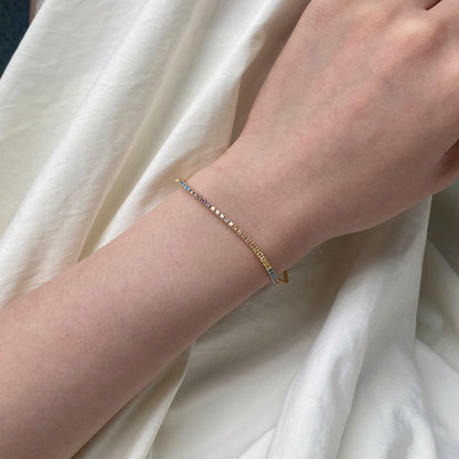 Anyco Bracelet Elegant Rainbow Color Cubic Zirconia Wholesale Fine Jewelry Bracelets Women Gold Platted Tennis Bracelet-Bracelets-PEROZ Accessories