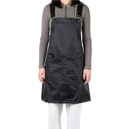 Anyhouz Work Apron Black Collection Cross-back with Large Pockets Adjustable Straps for Women Men Stylist Florist-Aprons-PEROZ Accessories