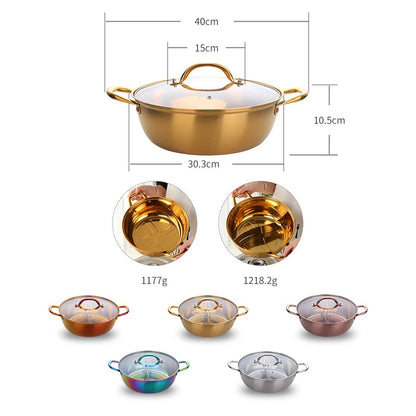 Anygleam Stock Pot Silver Stainless Steel Home Restaurant Cooking Tool Single-Layer Compatible Soup Kitchen Utensils-Pots-PEROZ Accessories