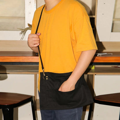 Anyhouz Kitchen Apron Black with Tye dye Half-length Long Waist with Pockets Accessories Waiters Uniform Restaurant Waitress Chef-Aprons-PEROZ Accessories
