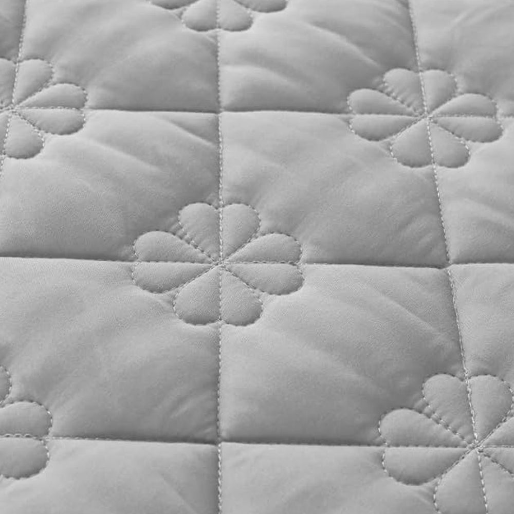 Anyhouz Mattress Cover Leaf White 90x200cm Waterproof Quilted Fitted Bed Sheet-Bed Sheets-PEROZ Accessories