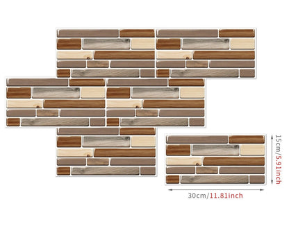 Anyhouz Wallpaper Beige Brown 18 Pcs Waterproof Self Adhesive Removable 3D DIY Modern Marble Tile Wall Sticker Home Decor-Wall Paper-PEROZ Accessories
