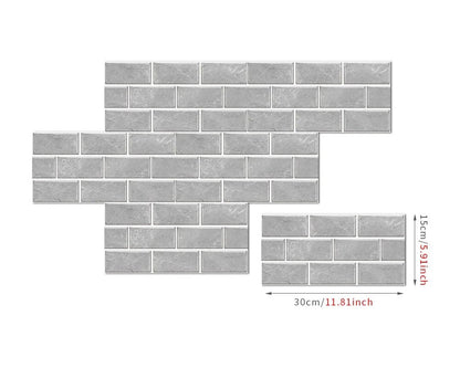 Anyhouz Wallpaper Industrial Gray 12 Pcs Waterproof Self Adhesive Removable 3D DIY Modern Marble Tile Wall Sticker Home Decor-Wallpaper-PEROZ Accessories