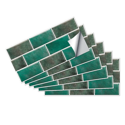 Anyhouz Wallpaper Green 6 Pcs Waterproof Self Adhesive Removable 3D DIY Modern Marble Tile Wall Sticker Home Decor-Wallpaper-PEROZ Accessories