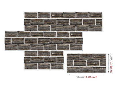 Anyhouz Wallpaper Brown 24 Pcs Waterproof Self Adhesive Removable 3D DIY Modern Marble Tile Wall Sticker Home Decor-Wall Paper-PEROZ Accessories