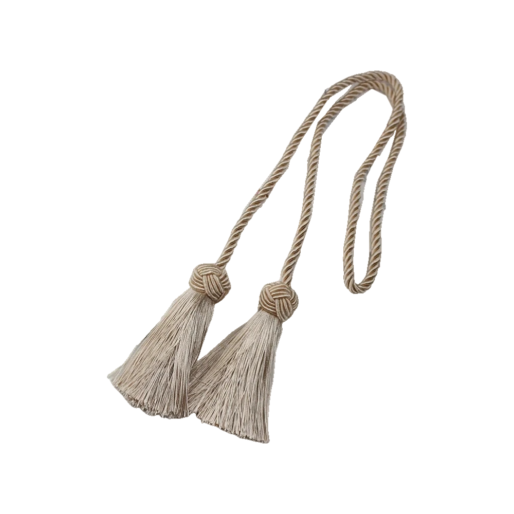Anyhouz Curtain Tie Beige Tassel Curtain Gold Tiebacks for Curtains Rope Holder Accessories-Curtain Tie-PEROZ Accessories