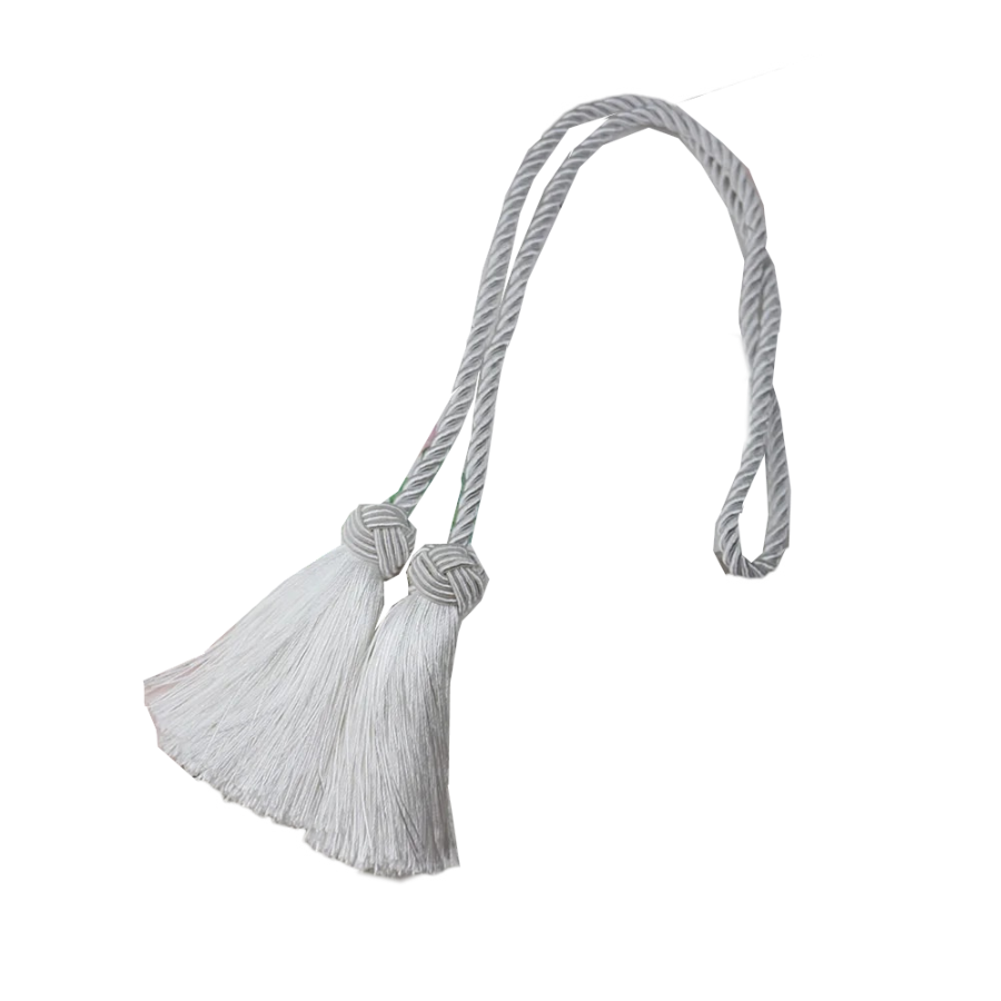 Anyhouz Curtain Tie White Tassel Curtain Gold Tiebacks for Curtains Rope Holder Accessories-Curtain Tie-PEROZ Accessories