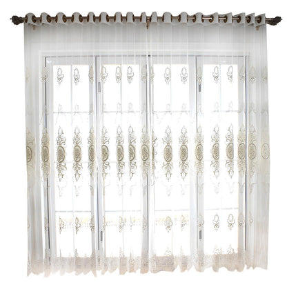 Anyhouz 250cm Curtain White Style Flower Indoor Decorative Window Sheer Curtain For Living Room Bedroom Home Decor-Curtains &amp; Drapes-PEROZ Accessories