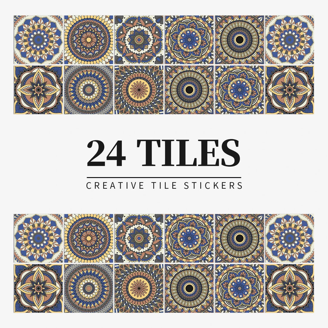 Anyhouz Wallpaper Brown Shade 15cmx15cm 24 Pcs Modern Retro Style PVC Tile Stickers Waterproof Self Adhesive Wall Home Decor-Wallpaper-PEROZ Accessories