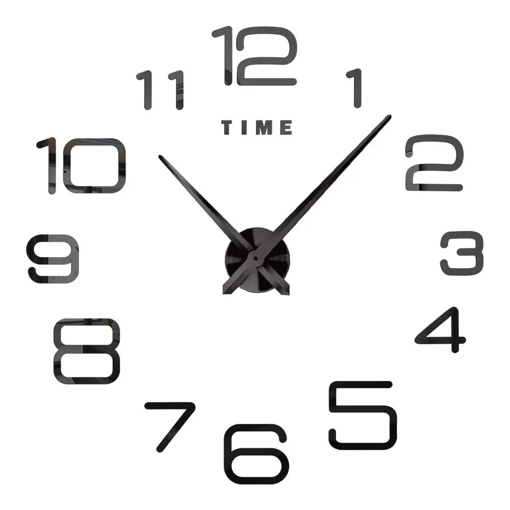 Anyhouz Wall Clock Black Design F 27 Inch 3D Diy Mirror Wall Clock Acrylic Sticker Fashion Quartz Clocks Watch Home Decoration-Wall Clocks-PEROZ Accessories