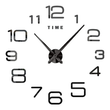 Anyhouz Wall Clock Black Design F 27 Inch 3D Diy Mirror Wall Clock Acrylic Sticker Fashion Quartz Clocks Watch Home Decoration-Wall Clocks-PEROZ Accessories