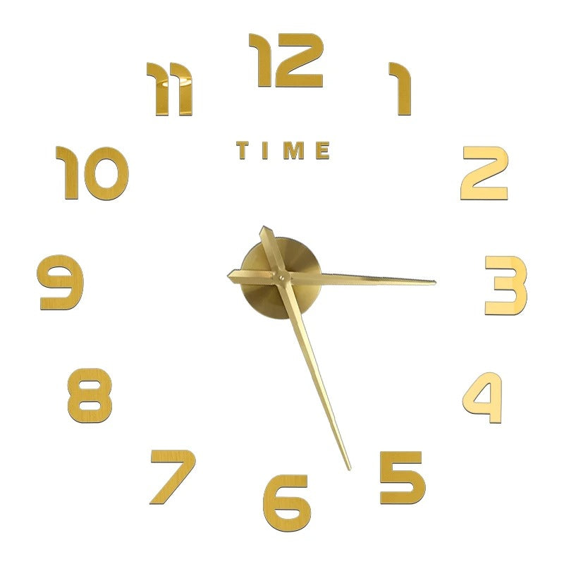 Anyhouz Wall Clock Gold Design G 37 Inch 3D Diy Mirror Wall Clock Acrylic Sticker Fashion Quartz Clocks Watch Home Decoration-Wall Clocks-PEROZ Accessories
