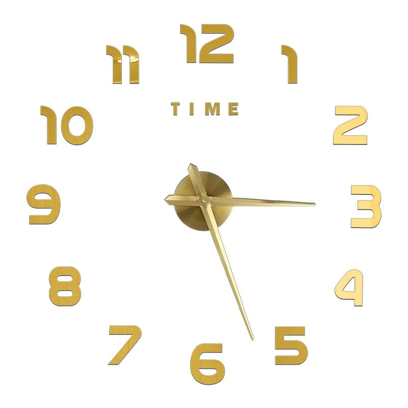 Anyhouz Wall Clock Gold Design G 27 Inch 3D Diy Mirror Wall Clock Acrylic Sticker Fashion Quartz Clocks Watch Home Decoration-Wall Clocks-PEROZ Accessories