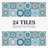 Anyhouz Wallpaper Teal 15cmx15cm 24 Pcs Modern Retro Style PVC Tile Stickers Waterproof Self Adhesive Wall Home Decor-Wallpaper-PEROZ Accessories