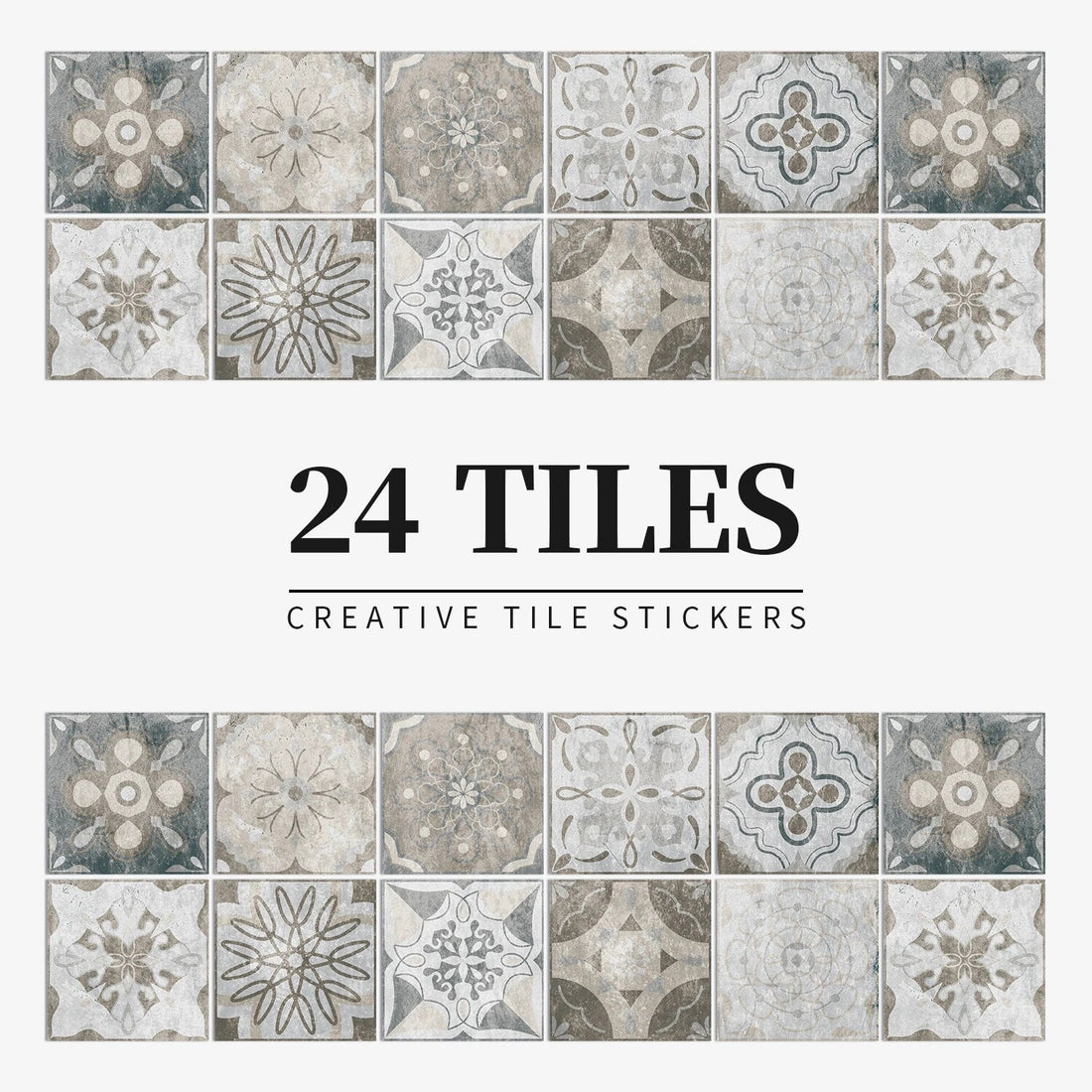Anyhouz Wallpaper Classic Brown 20cmx20cm 24 Pcs Modern Retro Style PVC Tile Stickers Waterproof Self Adhesive Wall Home Decor-Wallpaper-PEROZ Accessories