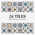 Anyhouz Wallpaper Mix Color 10cmx10cm 24 Pcs Modern Retro Style PVC Tile Stickers Waterproof Self Adhesive Wall Home Decor-Wallpaper-PEROZ Accessories