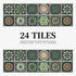 Anyhouz Wallpaper Green 10cmx10cm 24 Pcs Modern Retro Style PVC Tile Stickers Waterproof Self Adhesive Wall Home Decor-Wallpaper-PEROZ Accessories