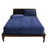 Anyhouz Mattress Cover Navy Blue 180x200cm Crystal Velvet Thicken Quilted Warm Soft Plush Bed Sheet-Bed Sheets-PEROZ Accessories