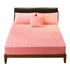 Anyhouz Mattress Cover Pink 180x200cm Crystal Velvet Thicken Quilted Warm Soft Plush Bed Sheet-Bed Sheets-PEROZ Accessories