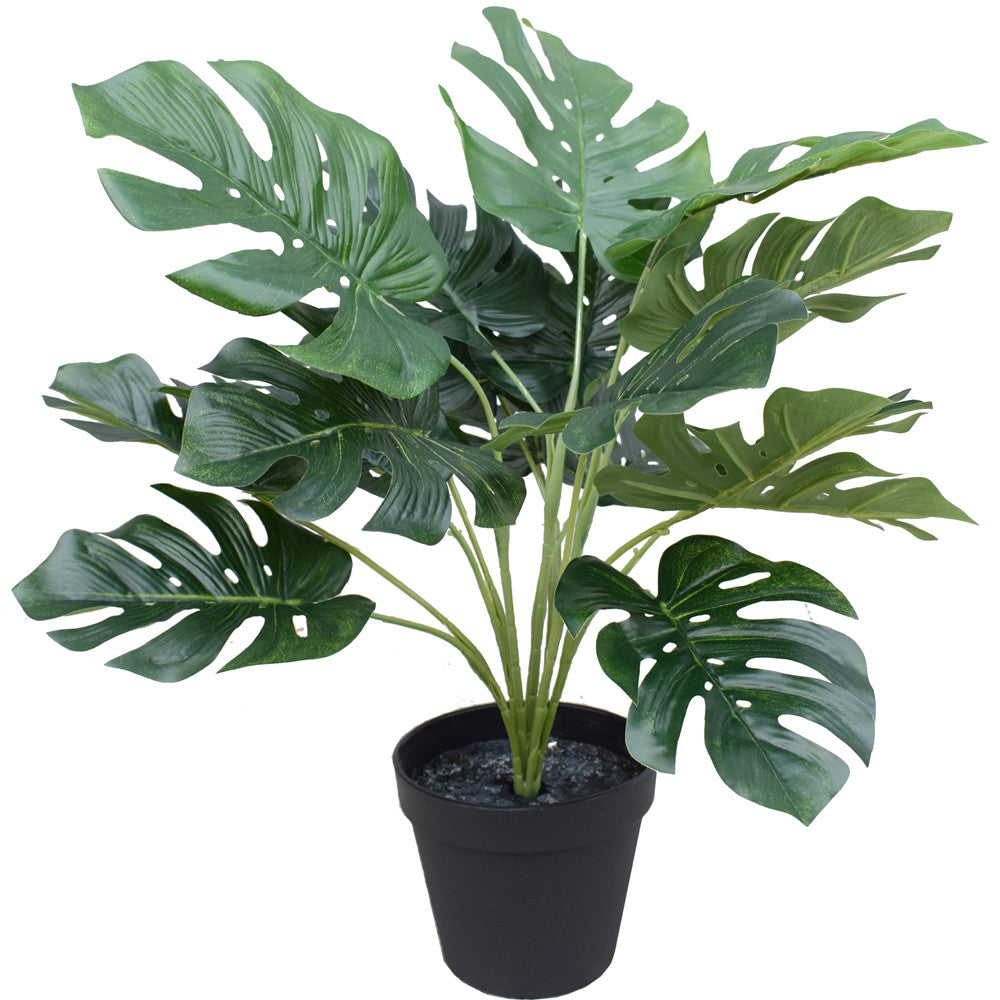 Artificial Potted Split Philodendron (Monstera) 40 cm-Home &amp; Garden &gt; Artificial Plants-PEROZ Accessories