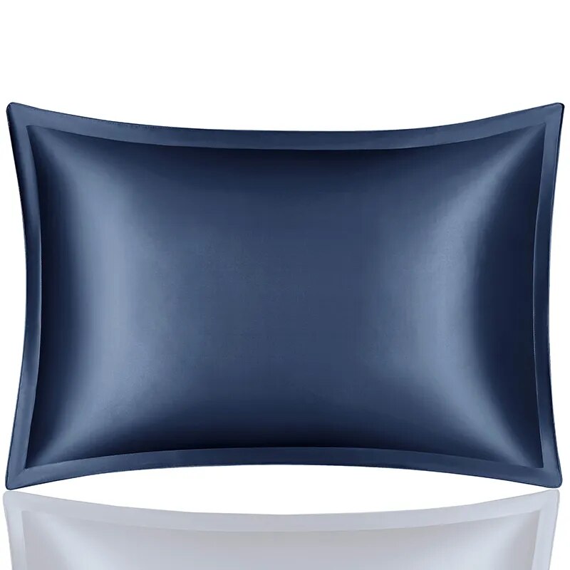 Anyhouz Pillowcase 50x75cm Blue Pure Real Silk For Comfortable And Relaxing Home Bed-Pillowcases-PEROZ Accessories