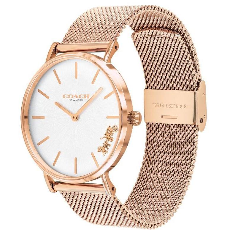 Coach Ionic Rose Gold Plated Steel Silver White Dial Ladies Watch - 14503126-Quartz Watches-PEROZ Accessories