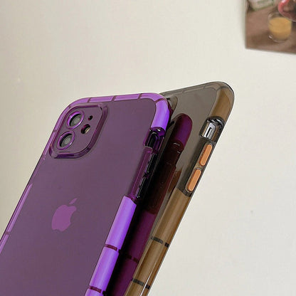 Anymob iPhone Case Pink Transparent Luminous Shockproof Soft Silicone Air Buffer Mobile Cover iPhone 11 12 13 Pro Max 13Pro X XR XS Compatible-Mobile Phone Cases-PEROZ Accessories