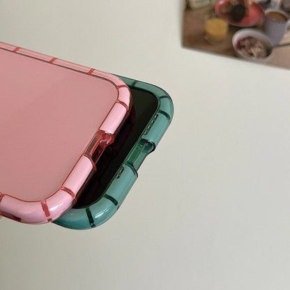 Anymob iPhone Case Pink Transparent Luminous Shockproof Soft Silicone Air Buffer Mobile Cover iPhone 11 12 13 Pro Max 13Pro X XR XS Compatible-Mobile Phone Cases-PEROZ Accessories