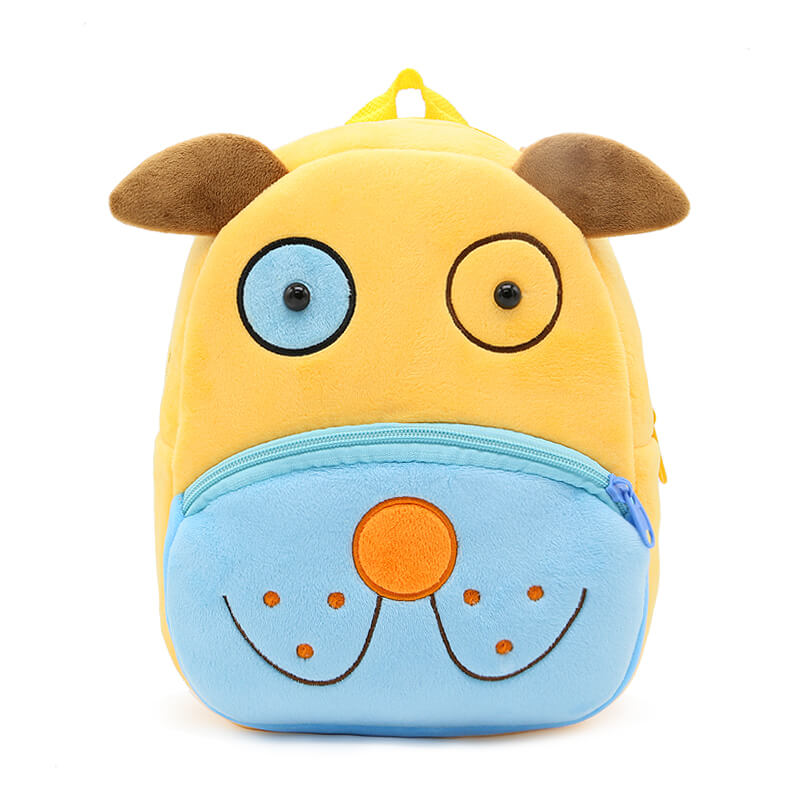 Anykidz 3D Yellow Dog Kids School Backpack Cute Cartoon Animal Style Children Toddler Plush Bag Perfect Accessories For Boys and Girls-Backpacks-PEROZ Accessories